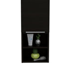 12" Black Wood Wall Mounted Single Door Medicine Cabinet