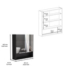 24" Black Wood Wall Mounted Double Door Medicine Cabinet