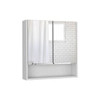 24" White Wood Wall Mounted Double Door Medicine Cabinet