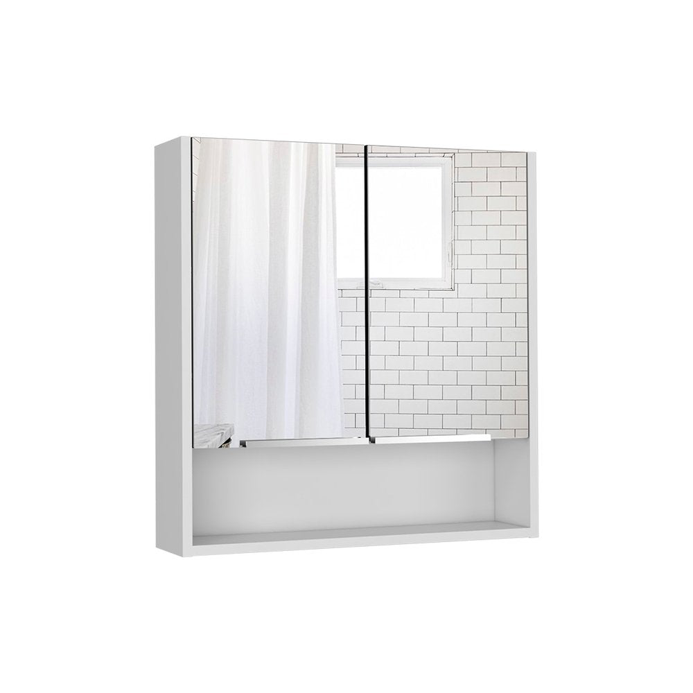 24" White Wood Wall Mounted Double Door Medicine Cabinet
