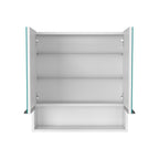 24" White Wood Wall Mounted Double Door Medicine Cabinet