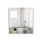 24" White Wood Wall Mounted Double Door Medicine Cabinet