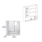 24" White Wood Wall Mounted Double Door Medicine Cabinet