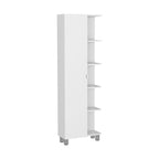 20" White Wood Single Door Linen Cabinet