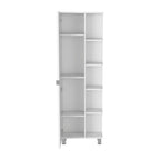 20" White Wood Single Door Linen Cabinet