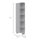 20" White Wood Single Door Linen Cabinet