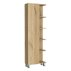 20" Natural Wood Single Door Linen Cabinet