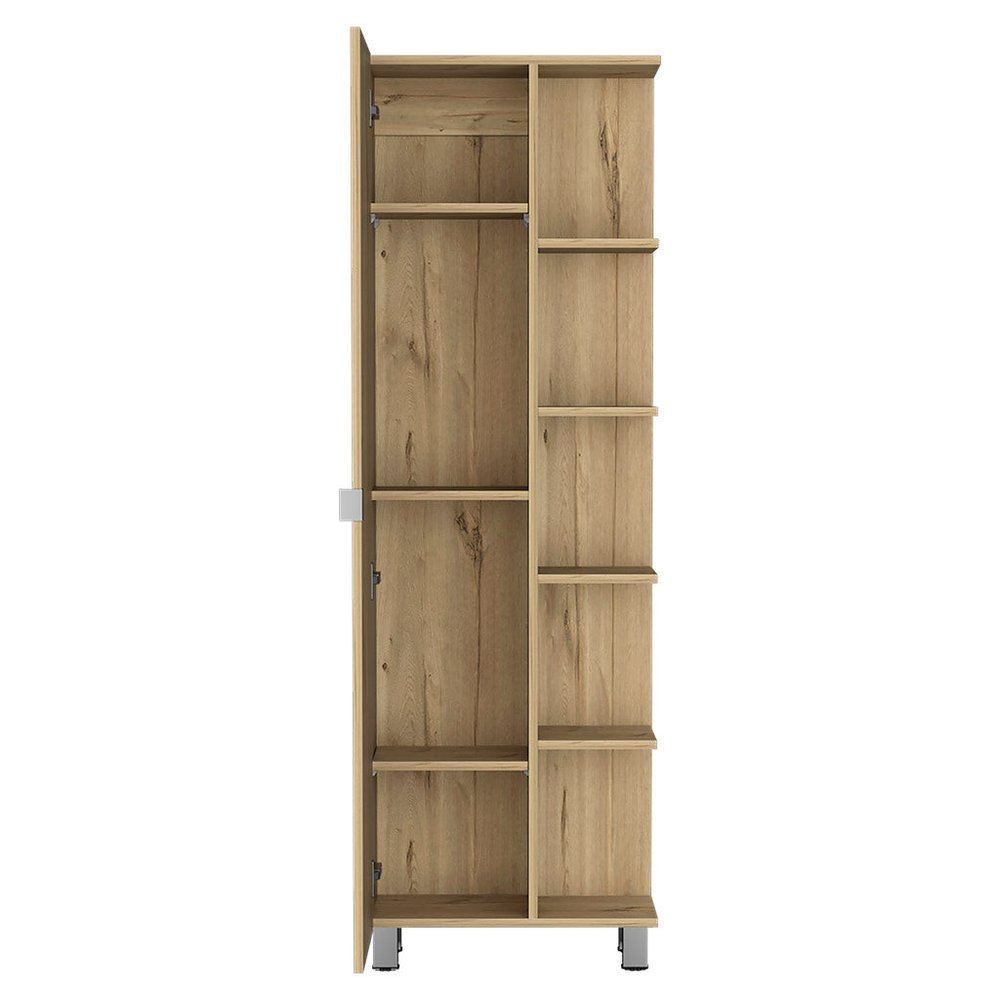 20" Natural Wood Single Door Linen Cabinet