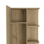 20" Natural Wood Single Door Linen Cabinet