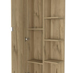 20" Natural Wood Single Door Linen Cabinet