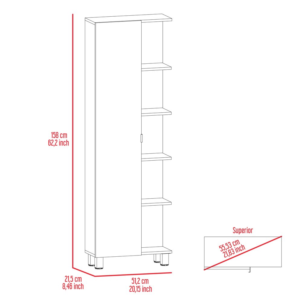 20" Natural Wood Single Door Linen Cabinet