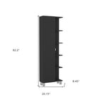 20" Black Wood Single Door Linen Cabinet
