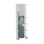 20" White Wood Single Door Linen Cabinet