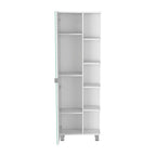 20" White Wood Single Door Linen Cabinet