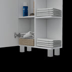 20" White Wood Single Door Linen Cabinet