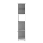 14" White Wood Double Door Linen Cabinet
