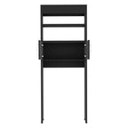 25" Black Wood Recessed Double Door Over-the-Toilet Storage