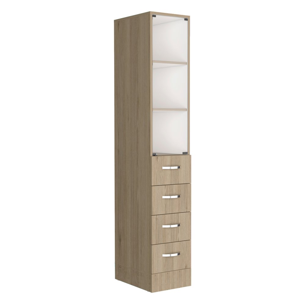 12" Natural Wood Linen Cabinet