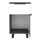 28" Gray Wood One Drawer Nightstand