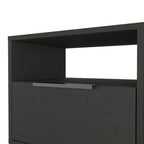 22" Black Wood Nightstand