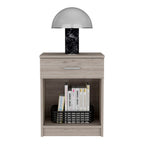 22" Gray Wood One Drawer Nightstand