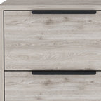 19" Gray Wood Two Drawer Nightstand