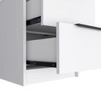 19" White Wood Two Drawer Nightstand