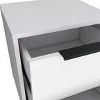 19" White Wood Two Drawer Nightstand