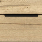 22" Oak Wood Two Drawer Nightstand