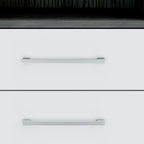 20" Gray Wood Two Drawer Nightstand