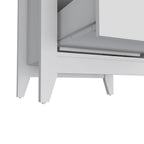 24" White Two Drawer Faux Wood Nightstand