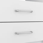 20" White Wood Two Drawer Nightstand