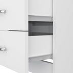 20" White Wood Two Drawer Nightstand