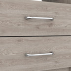 20" Gray Two Drawer Faux Wood Nightstand
