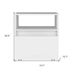 21" White Wood One Drawer Nightstand