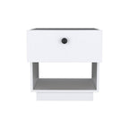 20" White Wood One Drawer Nightstand