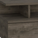 12" Brown Wood One Drawer Floating Nightstand