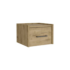 10" Beige One Drawer Faux Wood Nightstand