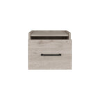 10" Gray Wood One Drawer Floating Nightstand