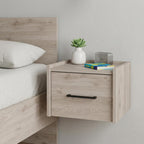 10" Gray Wood One Drawer Floating Nightstand