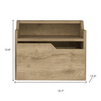 16" Beige Wood One Drawer Floating Nightstand