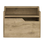 16" Beige Wood One Drawer Floating Nightstand