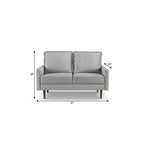 57" Gray And Dark Brown Velvet Loveseat