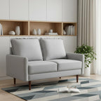 57" Gray And Dark Brown Velvet Loveseat