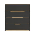 32" Natural And Black Four Drawer Dresser