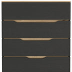 32" Natural And Black Four Drawer Dresser
