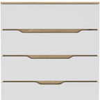 32" White And Natural Wood Four Drawer Dresser