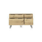 47" Natural Wood Four Drawer Double Dresser