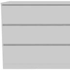 61" White Wood Six Drawer Double Dresser