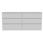61" White Wood Six Drawer Double Dresser